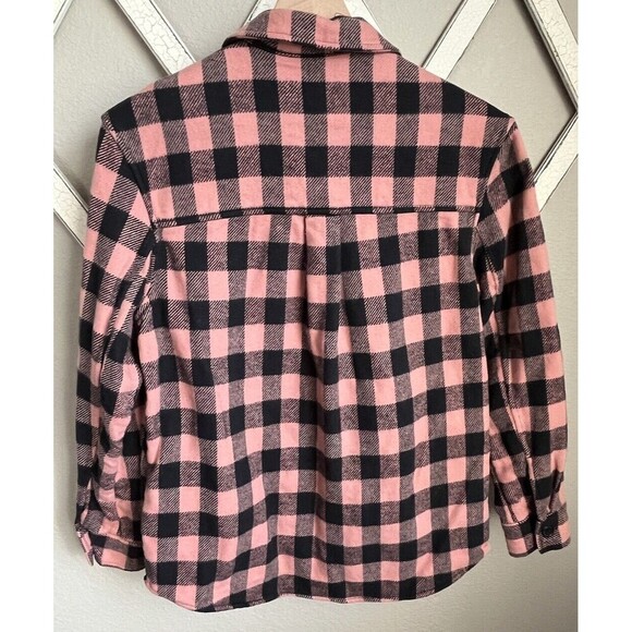 Rails James Women's S Plaid Flannel Shirt Shacket Peach Onyx - Picture 6 of 8